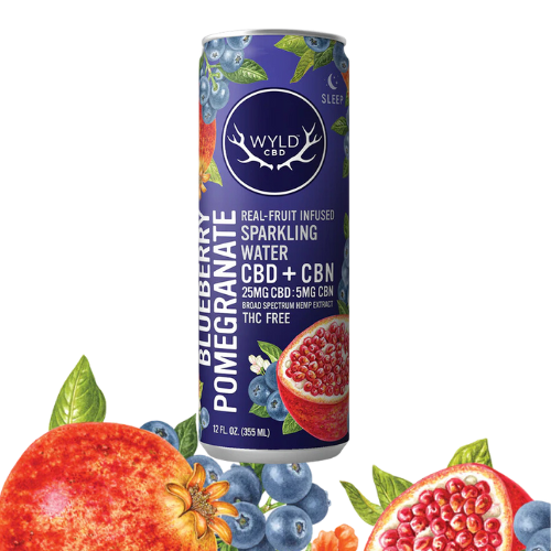 WYLD Blueberry Pomegranate CBD + CBN Sparkling Water