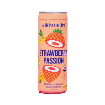 wildwonder Strawberry Passion Sparkling Juice Prebiotic + Probiotic Drink